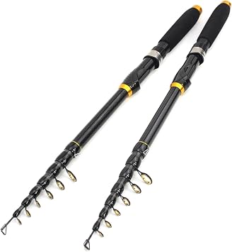 YG010 New 2.1m 2.7m 3.6m Carbon Fiber Fishing Rod Super Short Pocket Portable Spinning Pole Telescopic Carp Trout Beach Fishing Rod(2.1M)