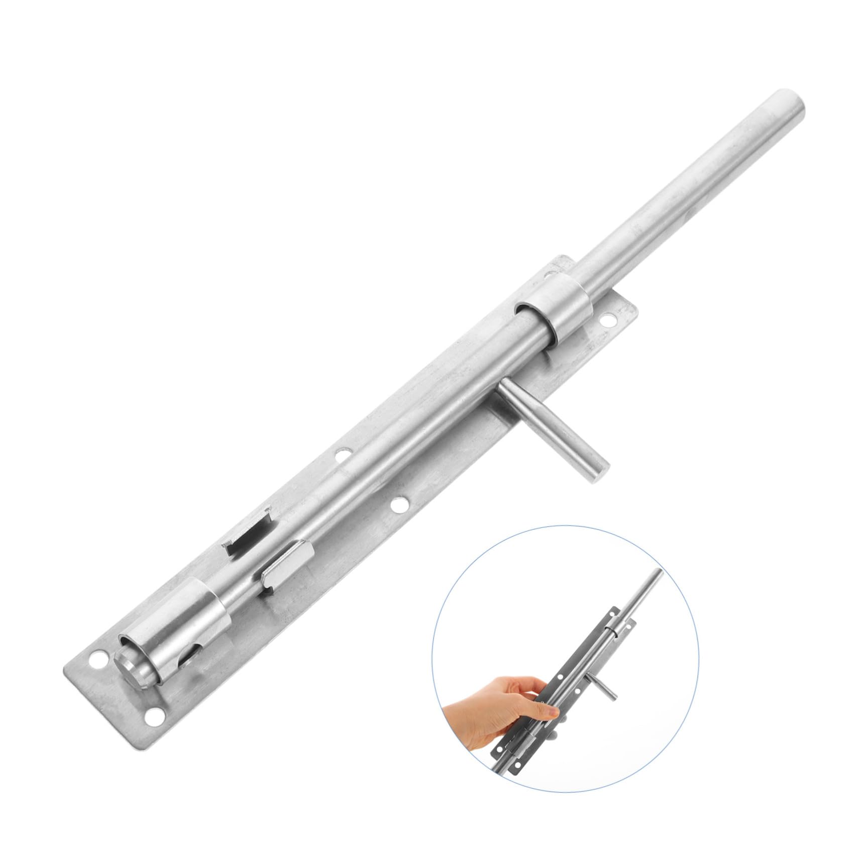 Loquet Coulissant de Porte en Acier Inoxydable Renforcé, Argenté