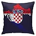 Ksodgun Federe Federa Decorativa Bandiera E Mappa della Croazia Fodere per Cuscini Fodere per Cuscini in Morbido Poliestere 45x45cm