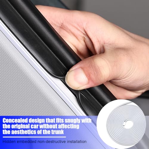 Sandfren Car Trunk LED Strip Light, 12V 16.4FT Flexible Cuttable Silicone Vehicle Trunk Cargo Area Ambient Light, Waterproof Automotive Cargo Neon Strip Lighting, Universal for Vehicles (White)