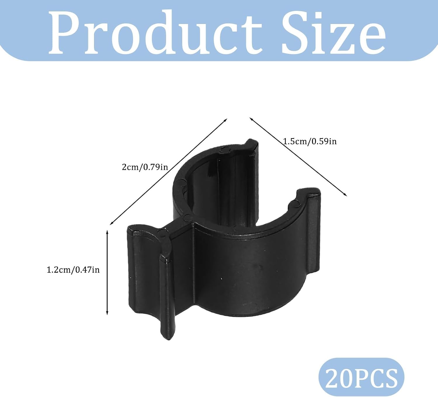 20Pcs Black Medium Leakproof Cosmetic Dispenser Pump Lock Clip