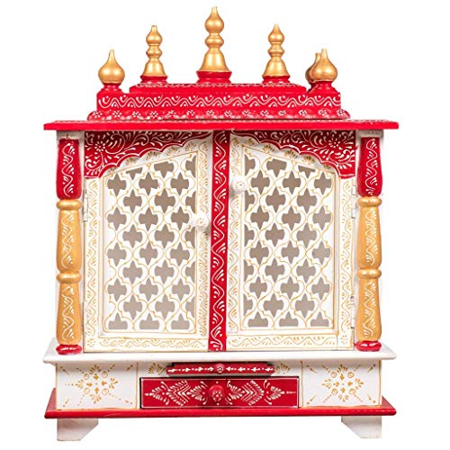 Pooja Mandir temple en bois suspendu pour optimiser l'espace - 2