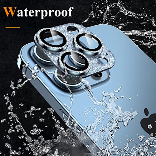 Image of YWXTW for iPhone 13 Pro /iPhone 13 Pro Max Camera Lens Protector, [4TH Gen New Bling Design] Glitter Shiny Diamond Metal Ring Tempered Glass Back Camera Screen Protector Lens Cover