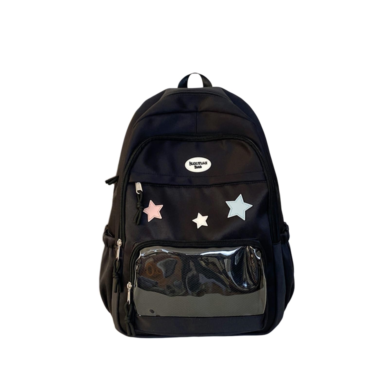Mochila escolar Zaino Trasparente Kawaii Star, Borsa Scolastica di Grande capacità Preppy Studentesco Casual per Ragazze Uscita Giornaliera