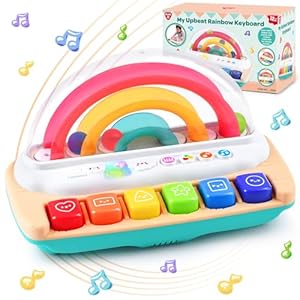 PLAY Baby Musical Toys – Rainbow Baby Piano Toy Music & Sound Light Up Musical Toys for Toddlers 1-3, Multifunctional Baby Pop Up Toy Cause and Effect Toys for Toddlers Age 1+ and Up Girls Boys Gifts