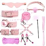 10 Piezas De Cuero De Grano De Litchi Ajustable EláStico Set De Pareja Casual, Adecuado para Juegos Deportivos Y Actividades Familiares, con MáScara De Ojos, Regalos De Pareja