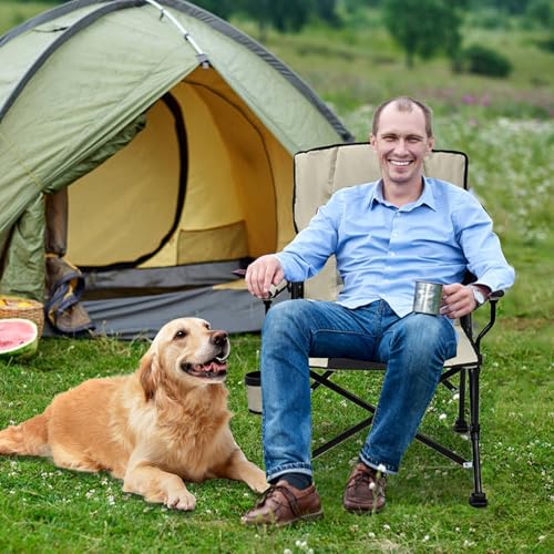 REDCAMP Oversized Padded Camping chair for Adults with Adjustable Backrest, High Back Heavy Duty Folding Chair with Lumbar for Fishing,Garden,Outdoor,Travel - Image 2