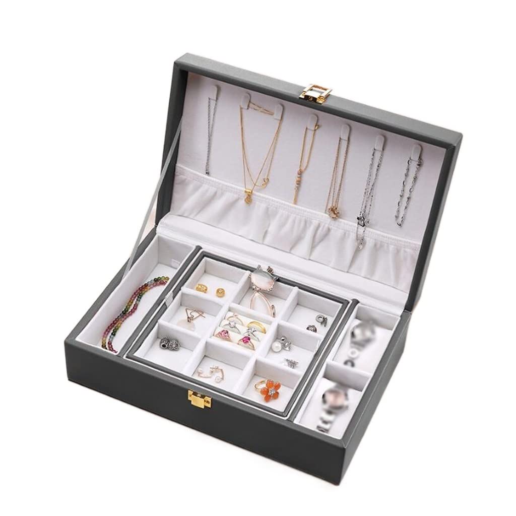 Boîte à bijoux grande capacité pour colliers et boucles d'oreilles de mariage