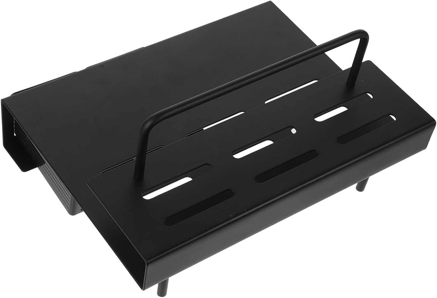 TOYANDONA Wall Mounted Kitchen Knife Rack with Chopping Board Holder and Double Cup Chopstick Utensil Organizer, Black Multifunctional Storage Accessory for Kitchen Supplies