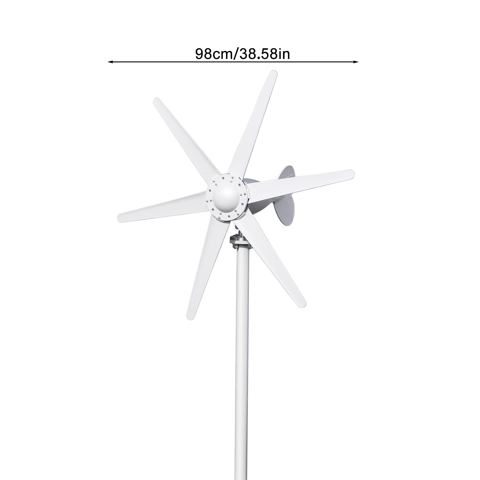 Kit turbina eolica da 12 V, generatore eolico da 800 W, generatore di energia eolica a 6 pale con controller, direzione del vento regolabile, velocità del vento 1 m/s, per barche domestiche e camper