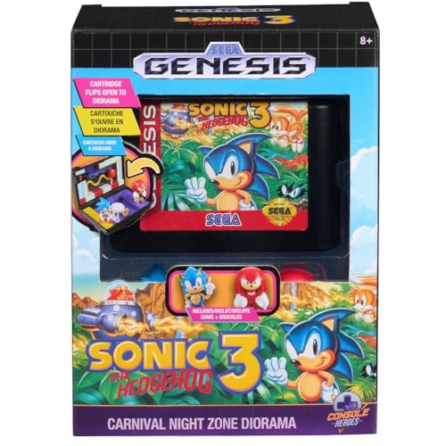 Image of Console Heroes Sonic the Hedgehog 3 Diorama Playset - Mini Sonic & Knuckles Figures with Carnival Night Zone - SEGA Genesis Collectible Cartridge