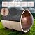 TaTalife Outdoor Panoramic Barrel Sauna, 6-8 People Red Cedar Steam Sauna, Garden Traditional Wooden Saunas with Canopy, 6KW TOULE Heating Furnace, Rocks, Water Bucket, Spoon, Light