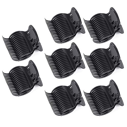 8 Pcs Hot Roller Clips Plastic Hair Curler Claw Replacement Roller Clips for Girls Women Hair Styling, Black (Black)