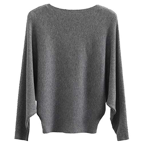 Image of EDSTAR Women Dolman Batwing Sleeves Knitted Sweaters Winter Boat Neck Pullovers Tops