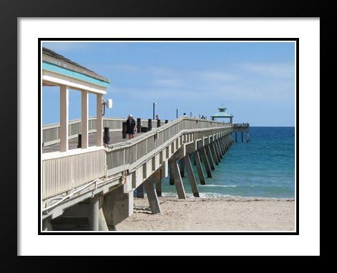 Deerfield Beach Pier, Florida Large 20x23 Framed and Double Matted Photography