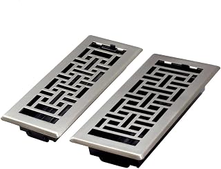 Manor House New Gothic Design Brushed Nickel Finish Floor Registers, 4-pack (7.62 cm (3 in.))