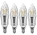 Produktbild SAUGLAE LED Kerzen Lampe 12W, 100W Glühbirnen äquivalent, 3000K Warmweiss, Nicht Dimmbar, 1200Lm, E14 Kleine Edison Schraube Kerze Birne, 4er Pack