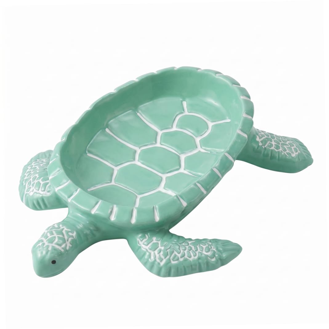 Xoeryoy Cute Soap Dish, Decorative Soap Dish For Bar - Cute Turtle Resin Drainable Soaps Holder for Kitchen Bathroom Sink, Green