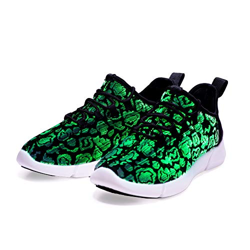 Husk'Sware LED Chaussures 7 Couleurs USB Rechargeable Chaussures de Garçon et de Fille,Noir,38 EU