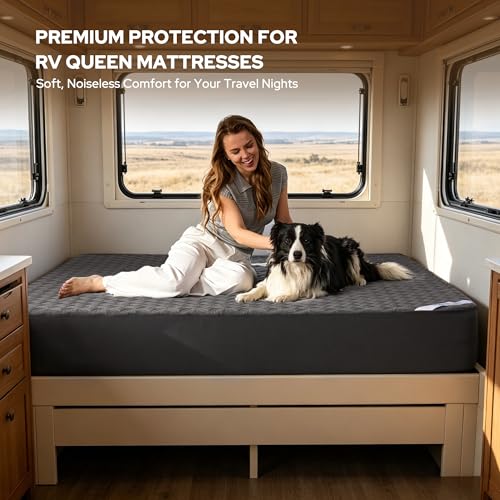 Image of BEDLORE Waterproof Mattress Protector, Noiseless RV Queen Size Mattress Pad with Deep Pocket Fitted Up to 6-18 inches, Soft Breathable Dirt-Proof Bed Mattress Cover Washable for Bedroom, Hotel (Gray)