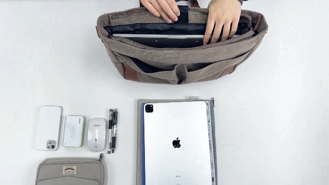 Bolso Mensajero de Lona Vintage para Laptop 15.6" miniatura 7