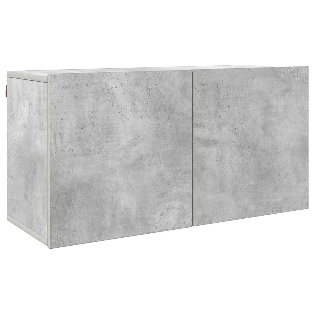 Set di 4 mobili da parete per TV, in legno grigio cemento