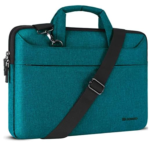DOMISO 10,1 tums surfplattefodral portfölj vattentät bärbar dator axelväska notebookväska business för 9,7 tum Samsung Galaxy Tab/9,7 tum 10,5 tum iPad Pro/10,1 tum Lenovo Tab 4 10 Plus/Asus/Acer/HP, Teal