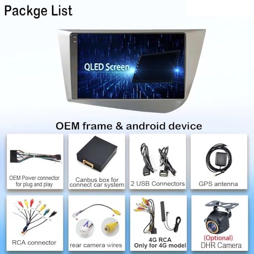 Autoradio Android Seat Leon 2005-2012 Écran Tactile GPS CarPlay sans fil