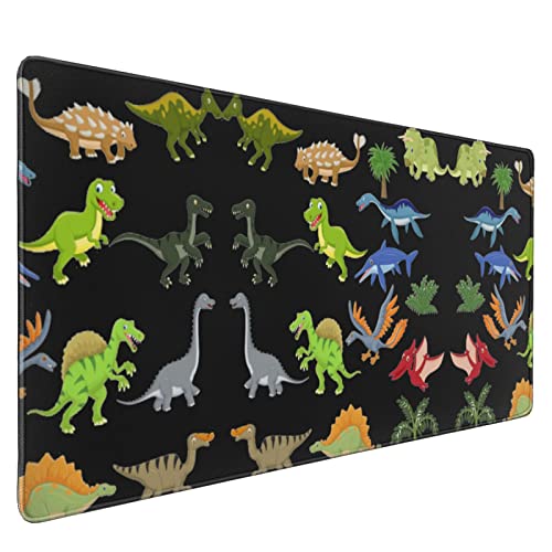 Kreskówkowe obrazy dinozaurów podkładka pod mysz 40 x 90 cm duża podkładka pod mysz do gier do biura, gier, PC, laptopa, biurka