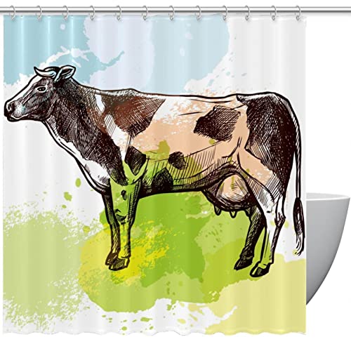 Rideau de douche vache imperméable pour éviter les éclaboussures au sol