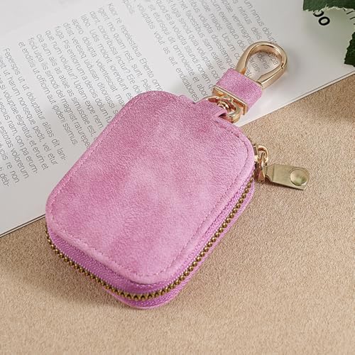 Capa de fone de ouvido com proteção de poliuretano portátil, estilo vintage, botão de pressão, fecho de metal, clipe antiarranhões, bolsa de transporte com chaveiro