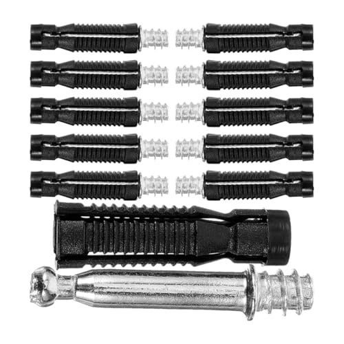 Cabilock Fitting Kit for Cabinets 100pcs Pre-Inserted Nuts Furniture Dowel Connectors Steel Nylon