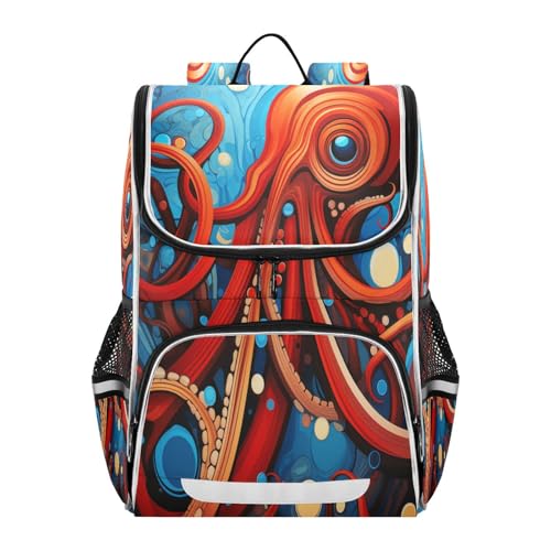 Sac à dos poulpe de mer pour classe et loisirs des filles et garçons