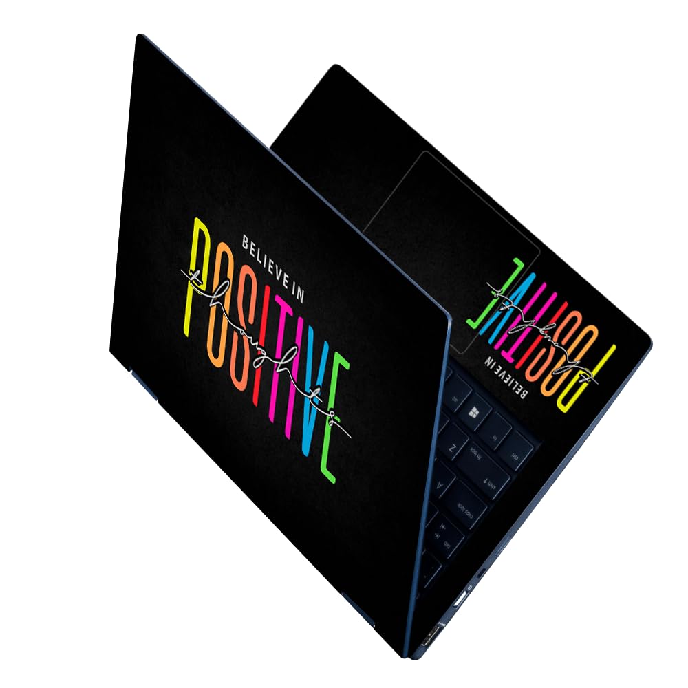 Finearts Full Body Laptop Skin Upto 15.6 inch Sticker Compatible for Dell/HP/Lenovo/Acer/Sony All Laptop Size Upto 14 to 15.6 Inch - Believe in Positive on Black (B0CSPRZRV5) Amazon Price History, Amazon Price Tracker