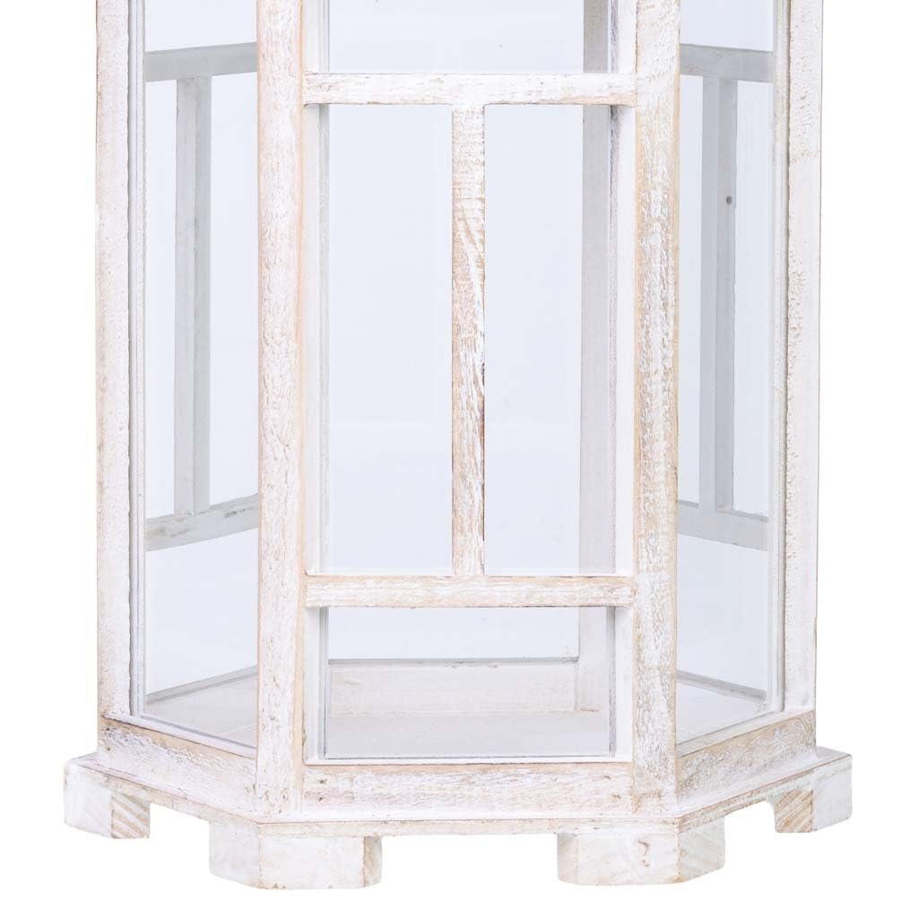 Farol portavelas de Madera 22x22x51h cm