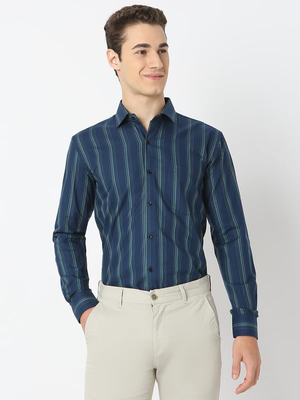 Image of Men's Striped Cotton Formal Shirt