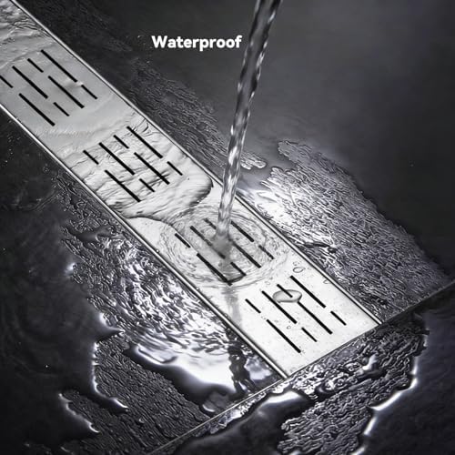 Stainless Steel Channel Drain Kit - Customizable Trench Drain for Patios, Yards & Pool Decks - Easy Installation, Durable Outdoor Drainage Solution