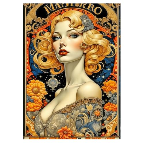 DCIDBEI 30x40CM DIY Rond Diamond Painting Femme Blonde - Rond Peinture Diamant Femme Sexy - Point de Croix Diamant Tournesol Adultes - Salon Chambre Décor Mur...