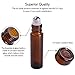 PrettyCare Essential Oil Roller Bottles - 10ml Amber Glass, 6 Pack, 2 Extra Stainless Steel Balls, 12 Labels, Opener, Funnels