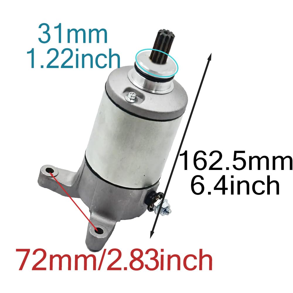 Baceyong Motorino di avviamento elettrico di ricambio per moto, 10 denti, compatibile con Suzuki Ozark 250 LT-F250 2002-2014 31100-02C00 31100-02C01