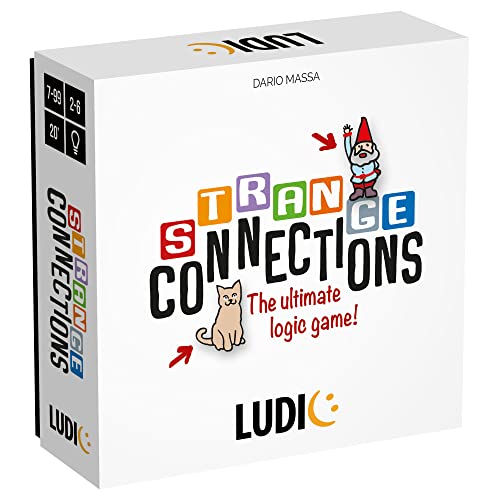 Ludic Strange Connections Logiczno-kreatywne wyzwanie Mu53450 rodzinna gra towarzyska dla 2-6 graczy, wyprodukowano we Włoszech