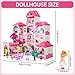 Lucky Doug Dollhouse for 3 4 5 6 7 Years Old and Older Girls Toddler, DIY Doll House Girl Toys with Dolls and Furniture Accessories, Doll House Christmas Birthday Gifts for Girls