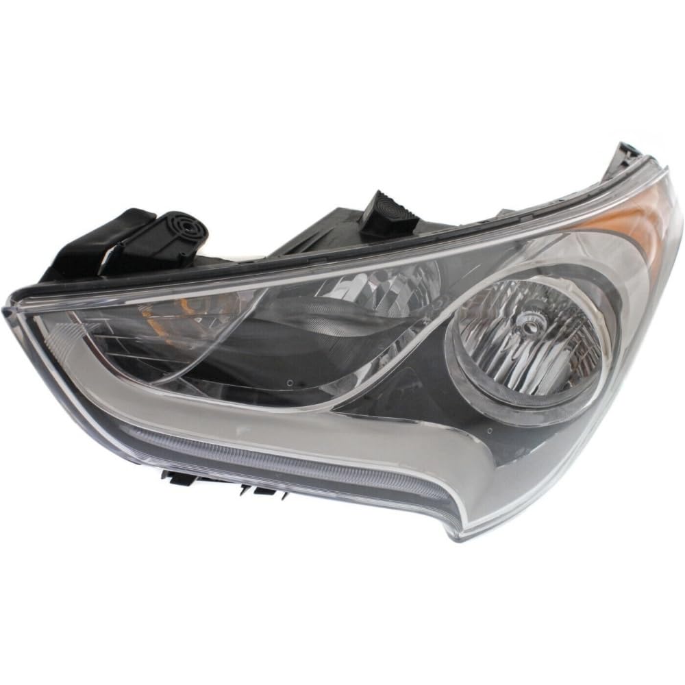 Headlight Left Side Clear Lens w/Bulb Headlamp Type for Hyundai for Veloster Base 12 13 RE:FLEX R-14-17 & SE/Tech 15-16 13438421 921012V000