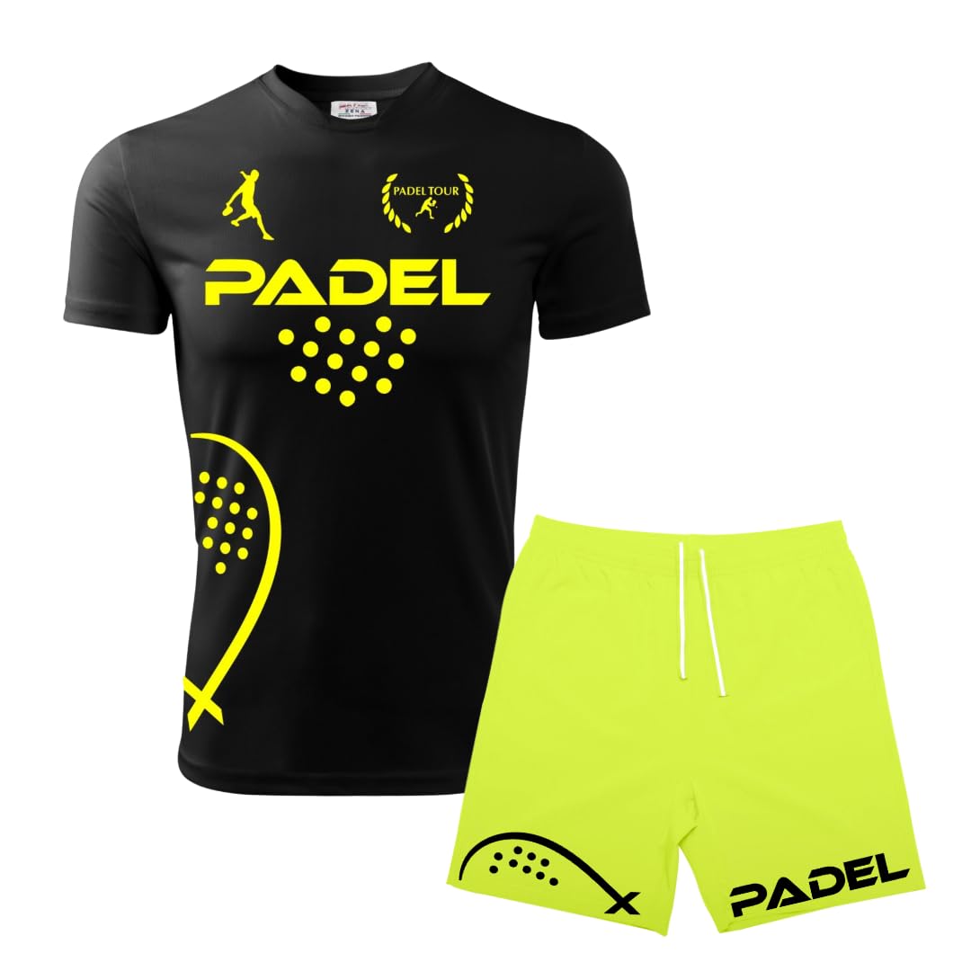 Completo Unisex Padel, Pantaloncini e Maglia, Tessuto Traspirante Dry Fit, Massimo Comfort e libertà di Movimento | Padel1 Performance