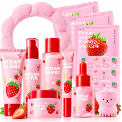 Strawberry Skin Care Set for Kids Teen Girls,14PCS Skin Care for ...
