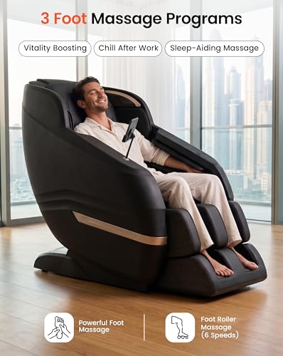 Image of SPARNOD FITNESS New Deluxe 3D Full Body Massage Chair with AI Voice Control, Zero Gravity, 18 Auto Wellness Programs, 24 Advanced Full-Body Airbags, Foot Roller Massage, Bluetooth, User Weight 90kg