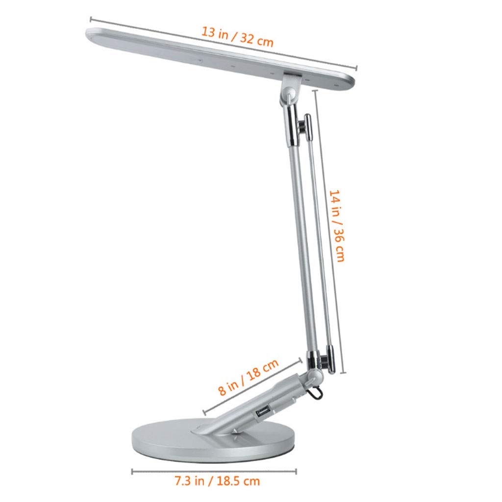 Lampka nocna USB metalowa LED lampa biurkowa sypialnia gabinet biurko lampka do czytania z ochroną oczu lampa stołowa czarna lampka nocna na biurko Lampa stołowa (kolor: Srebrny)