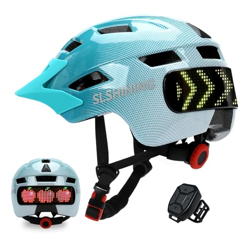 Casque de vélo pour Enfants avec Affichage à lumière LED avec Clignotants, Casque de vélo pour...