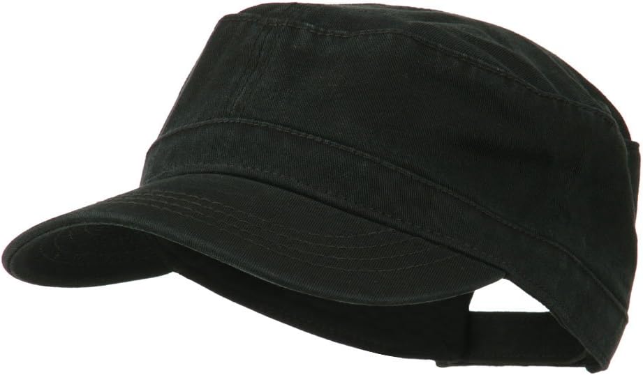 Garment Washed Adjustable Army Cap - Charcoal Grey OSFM