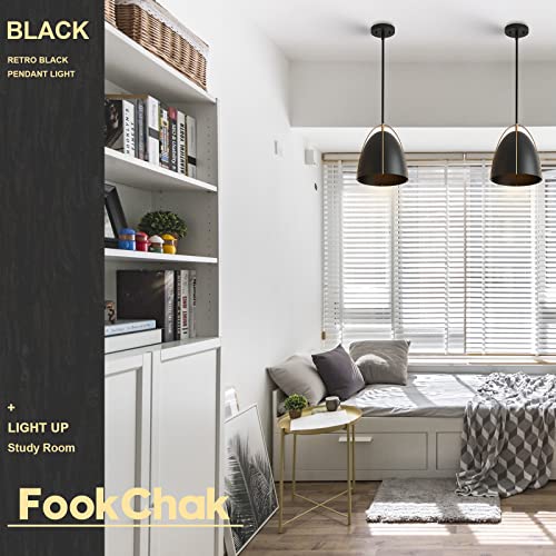 Fookchak Black Dome Pendant Light 10In 1-Light Kitchen Pendant Lighting Egg-Shaped Black Gold Pendant Light Fixture For Kitchen Island, Dining Room,Kitchen Sink,Bar,10In，E26 #TOP7